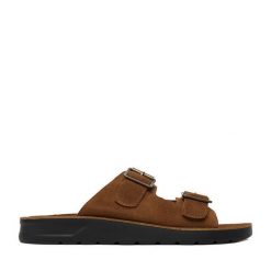 Klapki Lasocki. Brązowe klapki męskie Lasocki, bez wzorów, bez zapięcia. Za 149.99 zł.