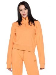 Bluza z zamek błyskawiczny na co dzień na siłownię. Czarne bluzy damskie LEONE 1947 APPAREL, xl, bez wzorów, bez ramiączek, bez kaptura. Za 328.38 zł.