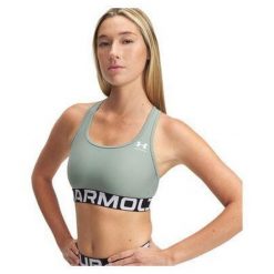 Stanik sportowy Under Armour HeatGear Authentics Mid Branded Bra. Zielone bielizna sportowa damska Under Armour, xs, bez wzorów. Za 102.99 zł.