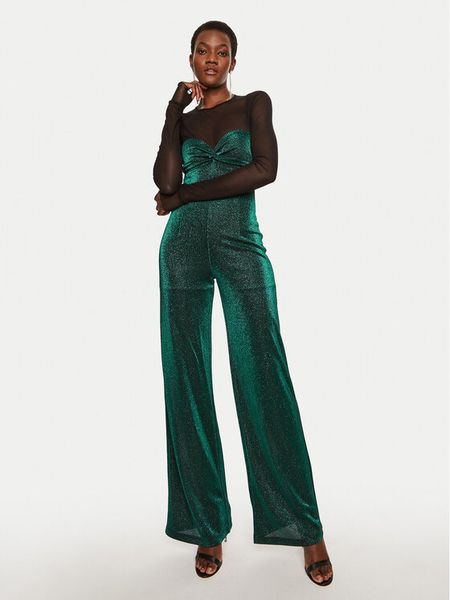 Simona Corsellini Kombinezon A24CETU004 Zielony Regular Fit. Zielone sukienki damskie SIMONA CORSELLINI, bez wzorów, z syntetyku, bez kołnierzyka, bez ramiączek. Za 1,219.00 zł.