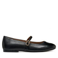 Baleriny Geox. Czarne balerinki damskie Geox, bez wzorów, bez obcasa, bez zapięcia. Za 449.99 zł.