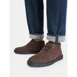 Trzewiki Lasocki. Brązowe botki męskie Lasocki, bez wzorów, bez obcasa, bez zapięcia. Za 229.99 zł.