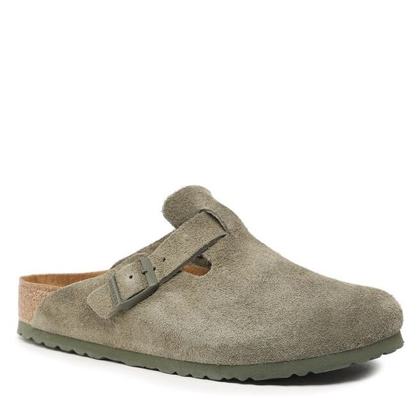 Klapki Birkenstock. Zielone klapki męskie Birkenstock, bez wzorów, bez zapięcia. Za 679.99 zł.