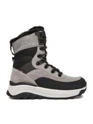 Rieker Trzewiki CEO-W0066-40 Szary. Szare botki damskie Rieker, bez wzorów, ze skóry, bez obcasa, na płaskiej podeszwie, bez zapięcia. Za 399.99 zł.