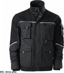 RIMECK Ranger W53 - ADLER - Kurtka robocze męska, 270 g/m, 65% poliester, 35% bawełna, - ebony gray 52/54. Szare kurtki męskie RIMECK, m, bez wzorów, z bawełny, bez kaptura. Za 173.51 zł.