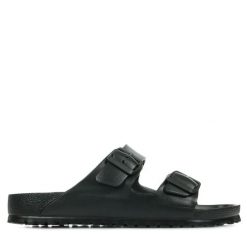 Klapki męskie Birkenstock Arizona Eva. Czarne klapki męskie Birkenstock, bez wzorów, z materiału, bez zapięcia. Za 288.00 zł.