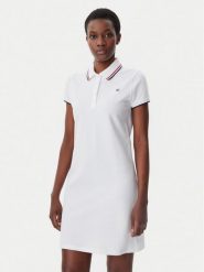 Tommy Hilfiger Sukienka codzienna WW0WW45532 Biały Regular Fit. Białe sukienki damskie Tommy Hilfiger, na co dzień, s, bez wzorów, z bawełny, bez kołnierzyka, bez ramiączek, proste. Za 309.99 zł.