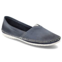 Niebieskie Baleriny Maciejka Wygodne Obuwie Damskie. Niebieskie balerinki damskie Maciejka, bez wzorów, ze skóry, eleganckie, bez obcasa, bez zapięcia. Za 246.99 zł.