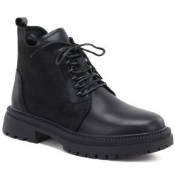 Skórzane botki damskie workery czarne T.Sokolski Z26-102. Czarne botki damskie T.Sokolski, bez wzorów, ze skóry, bez obcasa, bez zapięcia. Za 219.99 zł.