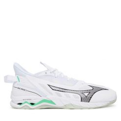 Buty halowe Mizuno. Białe buty sportowe męskie Mizuno, bez wzorów, bez zapięcia, mizuno wave. Za 559.99 zł.