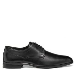Półbuty Geox. Czarne buty wizytowe męskie Geox, bez wzorów, bez obcasa, bez zapięcia. Za 549.99 zł.