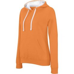 Bluza damska z kapturem Kariban Contrastée. Białe bluzy damskie KARIBAN, s, bez wzorów, z bawełny, eleganckie, bez ramiączek, z kapturem. Za 158.50 zł.