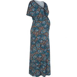 Sukienka shirtowa maxi dla ciężarnych bonprix czarny w kwiaty. Czarne sukienki damskie bonprix, bez wzorów, z materiału, bez kołnierzyka, moda ciążowa, bez ramiączek, maxi. Za 64.99 zł.