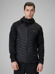 4F Kurtka softshell wiatroodporna membrana 5000 męska - czarna M. Czarne kurtki męskie 4F, l, bez wzorów, ze skóry, bez kaptura. Za 299.99 zł.