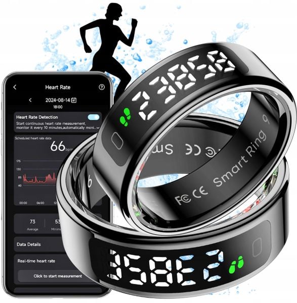 Smartwatch Colmi Smartring R12 21.6MM 12 (czarny). Czarne zegarki smartwatch Colmi, bez wzorów. Za 176.66 zł.
