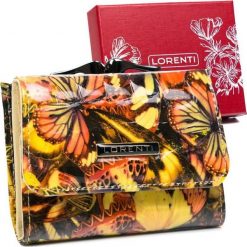 Lorenti Mały, skórzany portfel damski z printem w motyle Lorenti. Portfele damskie LORENTI. Za 53.96 zł.