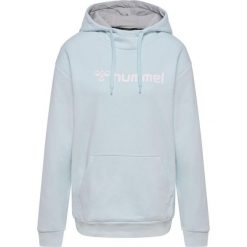 Bluza damska z kapturem Hummel Mover. Niebieskie bluzy damskie Hummel, na zimę, bez wzorów, bez ramiączek, z kapturem. Za 141.00 zł.