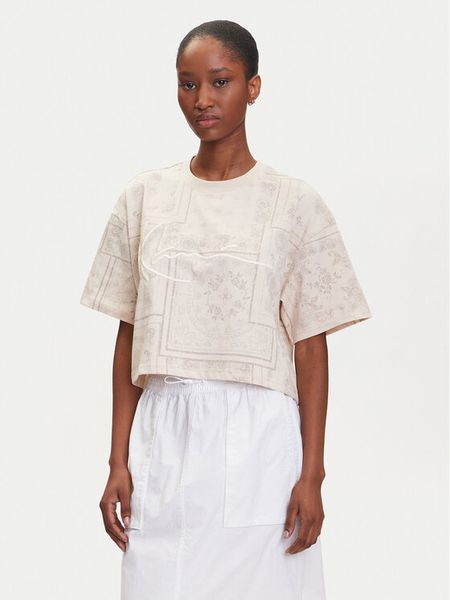 Karl Kani T-Shirt PD00005456 Beżowy Relaxed Fit. Brązowe t-shirty damskie Karl Kani, l, bez wzorów, z bawełny, bez kołnierzyka, bez ramiączek. Za 79.99 zł.