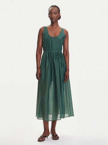 Marella Sukienka codzienna Nez 2515221172 Zielony Regular Fit. Zielone sukienki damskie Marella, na co dzień, bez wzorów, z bawełny, bez kołnierzyka, bez ramiączek, proste. Za 479.99 zł.