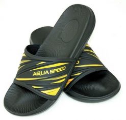 Klapki basenowe męskie Aqua Speed Idaho. Czarne klapki męskie Aqua-Speed, bez wzorów, z materiału, bez zapięcia. Za 64.99 zł.
