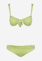 Jasnozielone Dwuczęściowe Bikini Biustonosz Wiązany na Plecach Majtki Typu Figi Tiamanis. Zielone bikini Born2be, bez wzorów. Za 109.99 zł.