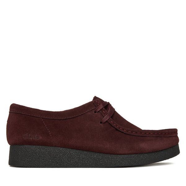 Półbuty Clarks. Czerwone półbuty damskie Clarks, bez wzorów, bez obcasa, na płaskiej podeszwie, bez zapięcia. Za 529.99 zł.