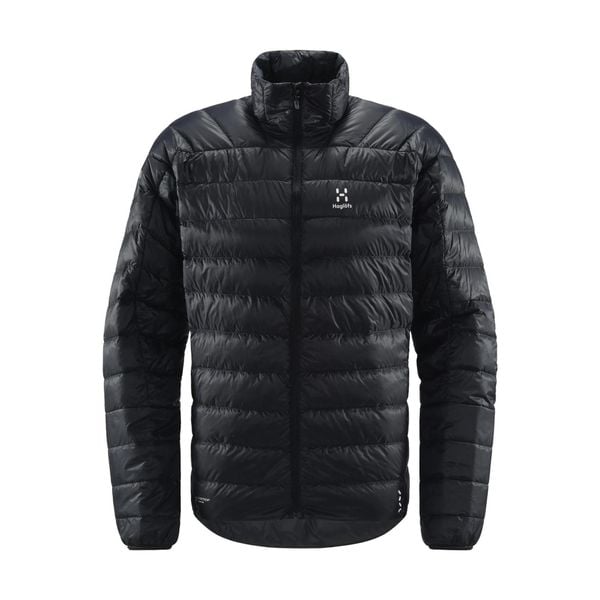 Kurtka puchowa męska Haglofs L.I.M Down Jacket. Czarne kurtki męskie Haglöfs, l, bez wzorów, z puchu, sportowe, bez kaptura. Za 881.99 zł.