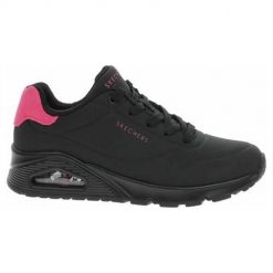 Buty do chodzenia damskie Skechers Uno Pop. Czarne obuwie sportowe damskie Skechers, bez wzorów, z materiału, bez zapięcia, trekkingowe. Za 443.00 zł.