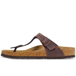 Sandały Birkenstock Gizeh Skóra Olejowana Dorosłych. Brązowe sandały męskie Birkenstock, bez wzorów, z materiału, bez zapięcia. Za 556.80 zł.