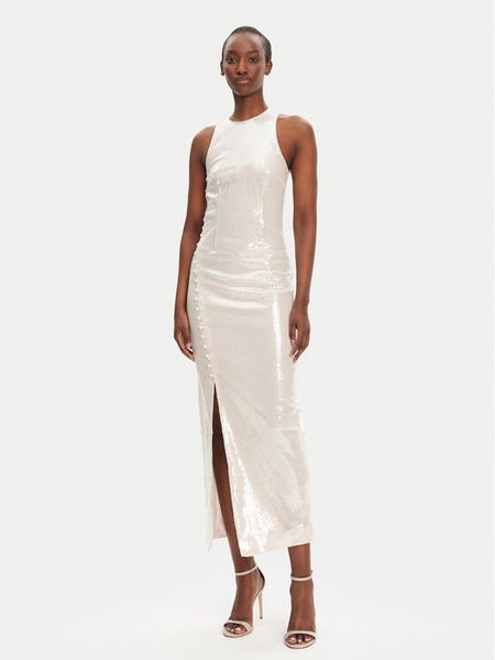 ROTATE Sukienka wieczorowa 113738800 Écru Slim Fit. Sukienki damskie ROTATE, bez wzorów, z syntetyku, wizytowe, bez kołnierzyka, bez ramiączek. Za 1,019.00 zł.