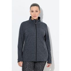 Damskie Bluza funkcyjna wąski krój stójka długi rękaw. Czarne bluzy damskie Ulla Popken, plus size, bez wzorów, z elastanu, bez ramiączek, bez kaptura. Za 349.99 zł.
