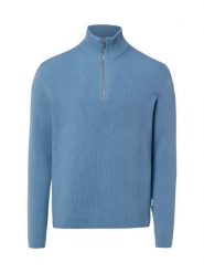 Lindbergh sweter z dzianiny Mężczyźni niebieski, S. Niebieskie swetry męskie Lindbergh, m, bez wzorów, z bawełny, bez kołnierzyka, bez ramiączek. Za 349.95 zł.