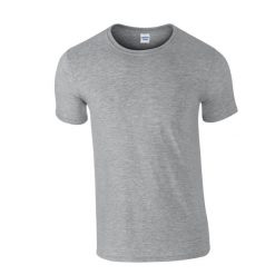 Koszulka Unisex Dla Dorosłych Z Miękkiej Bawełny. Szare bluzki damskie GILDAN, l, bez wzorów, z bawełny, sportowe, bez kołnierzyka, bez ramiączek. Za 27.99 zł.