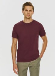 PAKO LORENTE – Bawełniany bordowy t-shirt z okrągłym dekoltem. Czerwone t-shirty męskie Pako Lorente, xxl, bez wzorów, z bawełny, bez kołnierzyka, bez ramiączek. Za 49.99 zł.