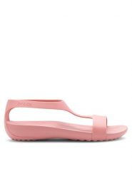Crocs Sandały SERENA SANDAL 205469-682 Różowy. Czerwone sandały damskie Crocs, bez wzorów, z syntetyku, bez obcasa, na płaskiej podeszwie, bez zapięcia. Za 149.99 zł.
