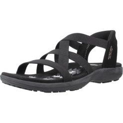 Sandały SKECHERS REGGAE SLIM STRETCH FLEX Czarny. Czarne sandały damskie Skechers, bez wzorów, z tkaniny, bez obcasa, bez zapięcia. Za 323.99 zł.
