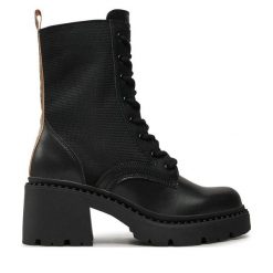 Botki Pepe Jeans. Czarne botki damskie Pepe Jeans, bez wzorów, z jeansu, bez obcasa, na słupku, bez zapięcia. Za 619.99 zł.