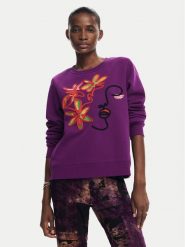 Desigual Bluza Lady 24WWSK16 Fioletowy Regular Fit. Fioletowe bluzy damskie Desigual, xl, bez wzorów, z bawełny, bez ramiączek, bez kaptura. Za 229.99 zł.