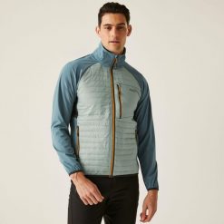 Kurtka turystyczna hybrydowa męska Pro Hybrid. Szare kurtki męskie Regatta, m, bez wzorów, z materiału, sportowe, bez kaptura. Za 139.99 zł.