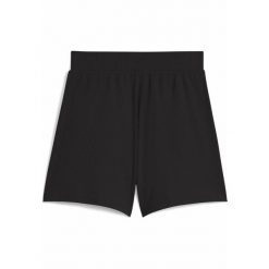 Damskie prążkowane szorty ESS ELEVATED 5" z wysokim stanem PUMA Black. Czarne szorty damskie Puma, bez wzorów, prążkowane, z podwyższonym stanem. W wyprzedaży za 114.00 zł.