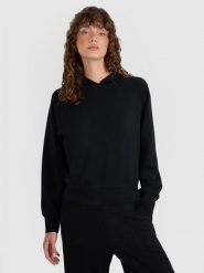 4F Bluza dresowa nierozpinana z modalem damska - czarna XL. Czarne bluzy damskie 4F, l, bez wzorów, z dresówki, klasyczne, bez ramiączek, z kapturem. W wyprzedaży za 169.99 zł.