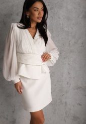 Biała Ołówkowa Spódnica VICES w Stylu Basic Fretima. Białe spódnice damskie Renee, na co dzień, l, bez wzorów, z dzianiny, eleganckie, mini, dopasowane. Za 99.99 zł.