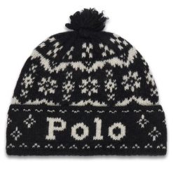 Czapka Polo Ralph Lauren. Czarne czapki damskie Polo Ralph Lauren, na zimę, bez wzorów. Za 549.99 zł.