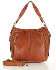 Shopper bag MARCO MAZZINI brąz camel vs117b. Brązowe shopperki damskie bez wzorów, ze skóry, bez dodatków. Za 598.49 zł.