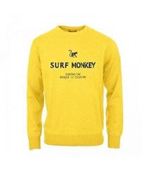 Bluza z Bawełny Organicznej – Okrągły Kołnierz / Dorośli (Żółty). Żółte bluzy damskie SURF MONKEY, l, bez wzorów, z bawełny, casualowe, bez ramiączek, bez kaptura. Za 309.95 zł.