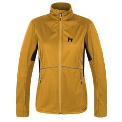 Kurtka softshell damska Hannah Alison. Czarne kurtki sportowe damskie Hannah, bez wzorów, z softshellu, bez ramiączek, bez kaptura, trekkingowe. Za 555.00 zł.