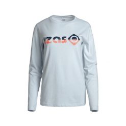 Koszulka Bierge W – Klasyczna elegancja i codzienna wygoda. Niebieskie bluzki damskie IZAS, m, bez wzorów, casualowe, bez kołnierzyka, bez ramiączek. Za 139.09 zł.