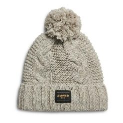 Damska czapka z dzianiny Superdry. Brązowe czapki damskie Superdry, na zimę, bez wzorów, z dzianiny. Za 120.40 zł.