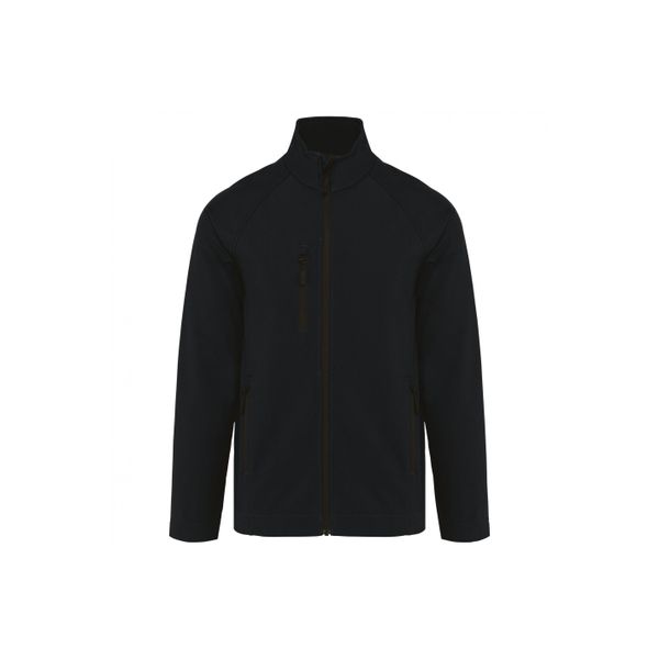 Ekologiczna 3-warstwowa kurtka Kariban Softshell. Czarne kurtki męskie KARIBAN, m, bez wzorów, z materiału, bez kaptura. Za 139.00 zł.