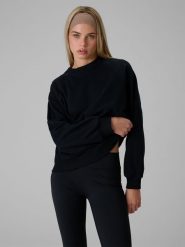 4F Bluza dresowa loose bez kaptura damska - czarna XL. Czarne bluzy damskie 4F, l, bez wzorów, z bawełny, bez ramiączek, bez kaptura. Za 129.99 zł.